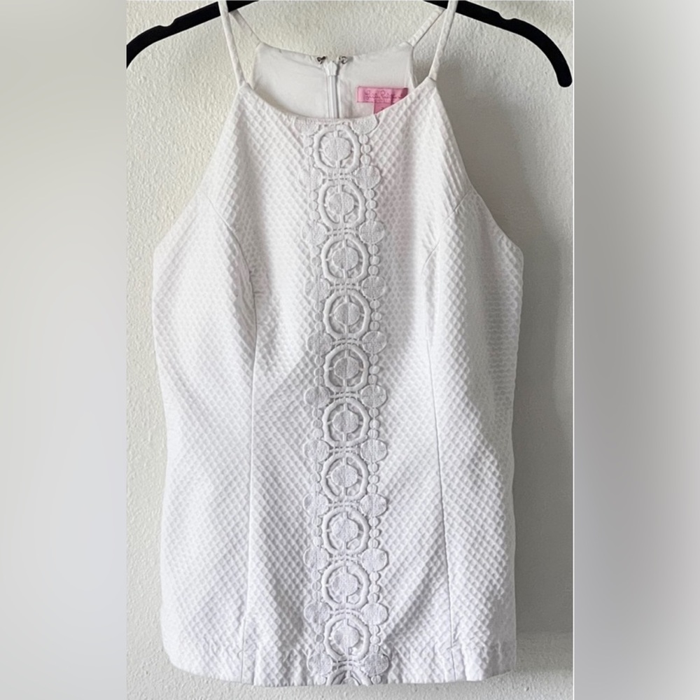 LIKE NEW Lilly Pulitzer- Applique Tank Size 6; Color- WHITE